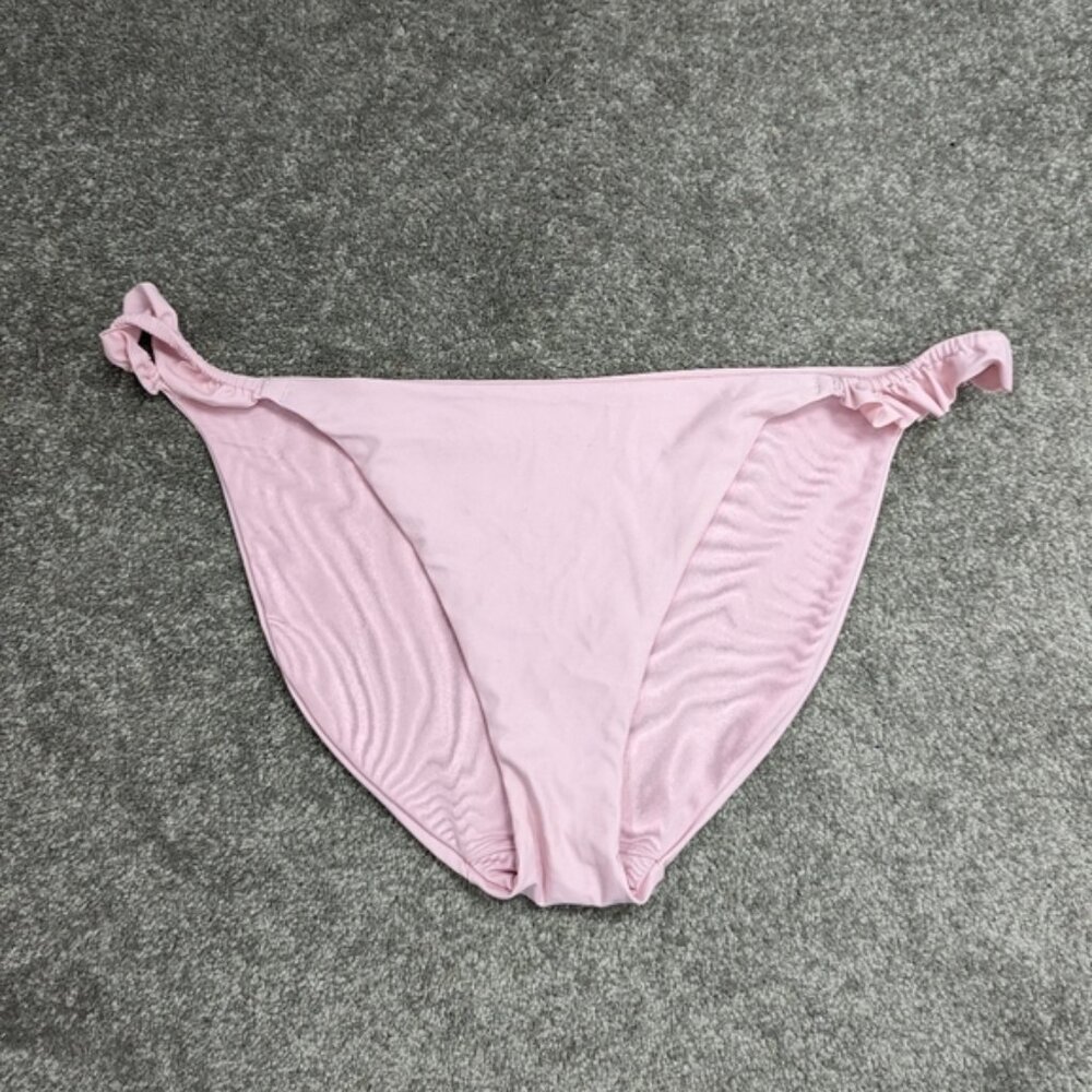 Aerie Pink Bikini Bottoms - Side-Tie Details - Size XL Barbiecore Ruffle Beach
